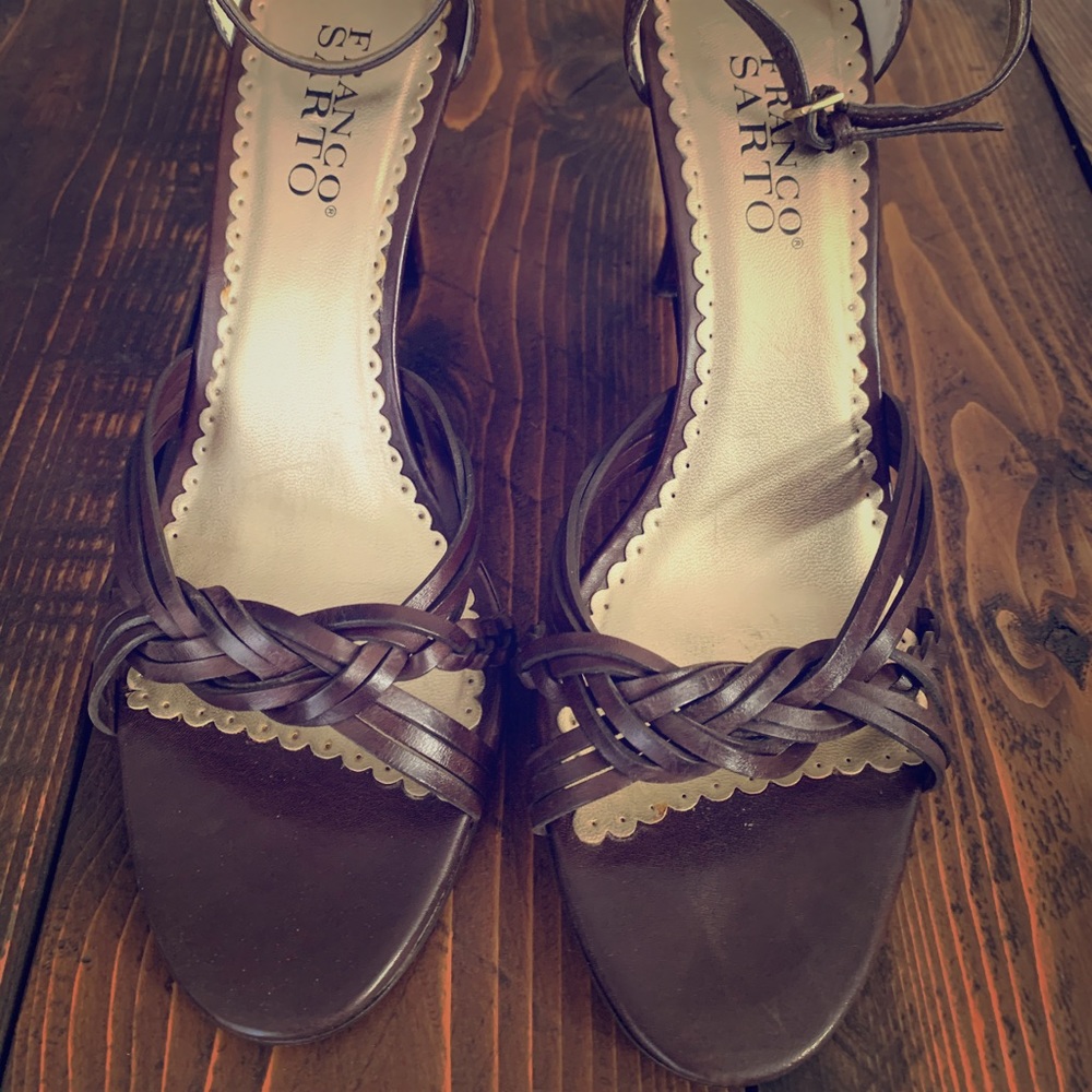 Franco Sarto brown leather heels